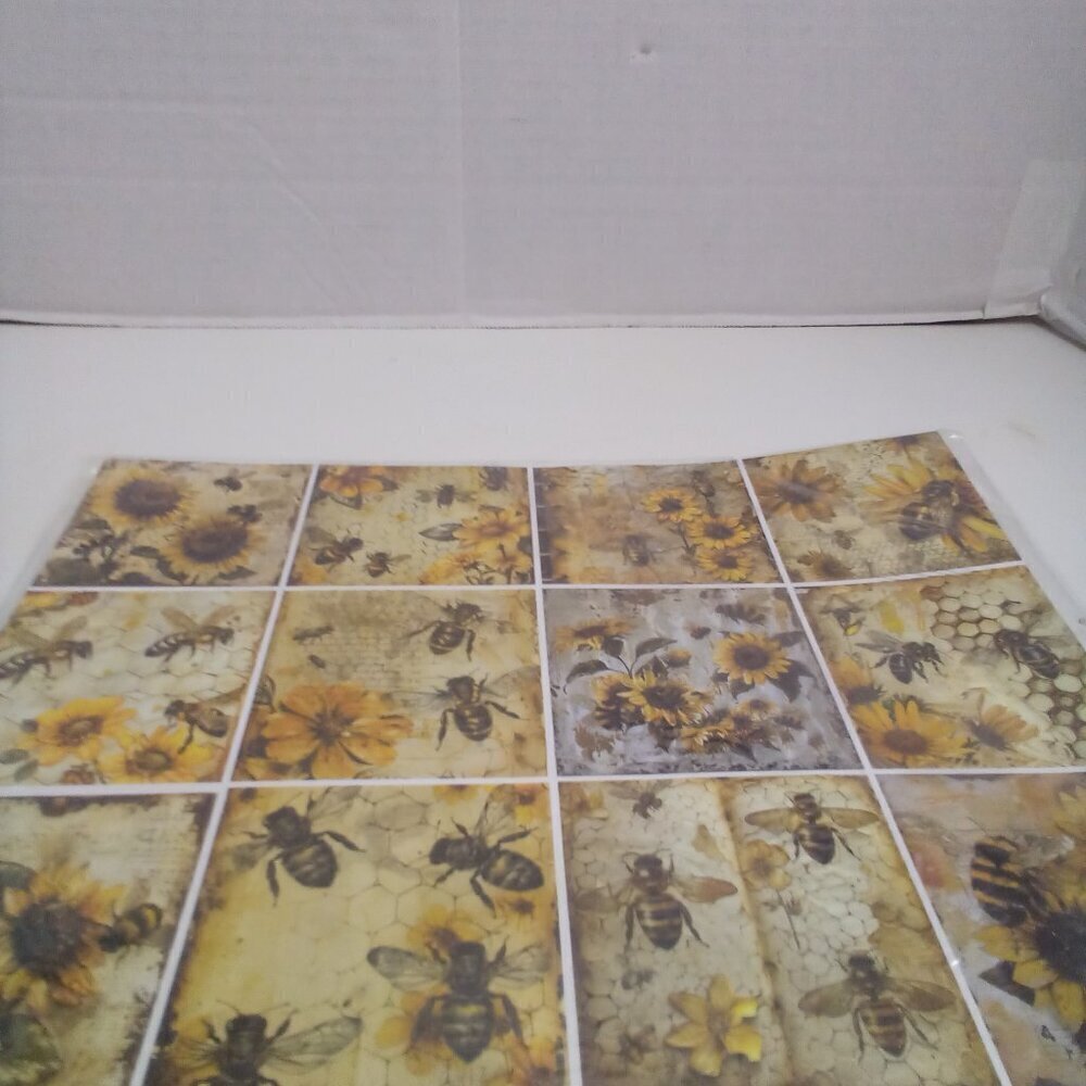 Scrapbooking Paper 12 x 12 Honey Bees Sunflowers 36 Sheets Craft DIY Double Side - Picture 5 of 8